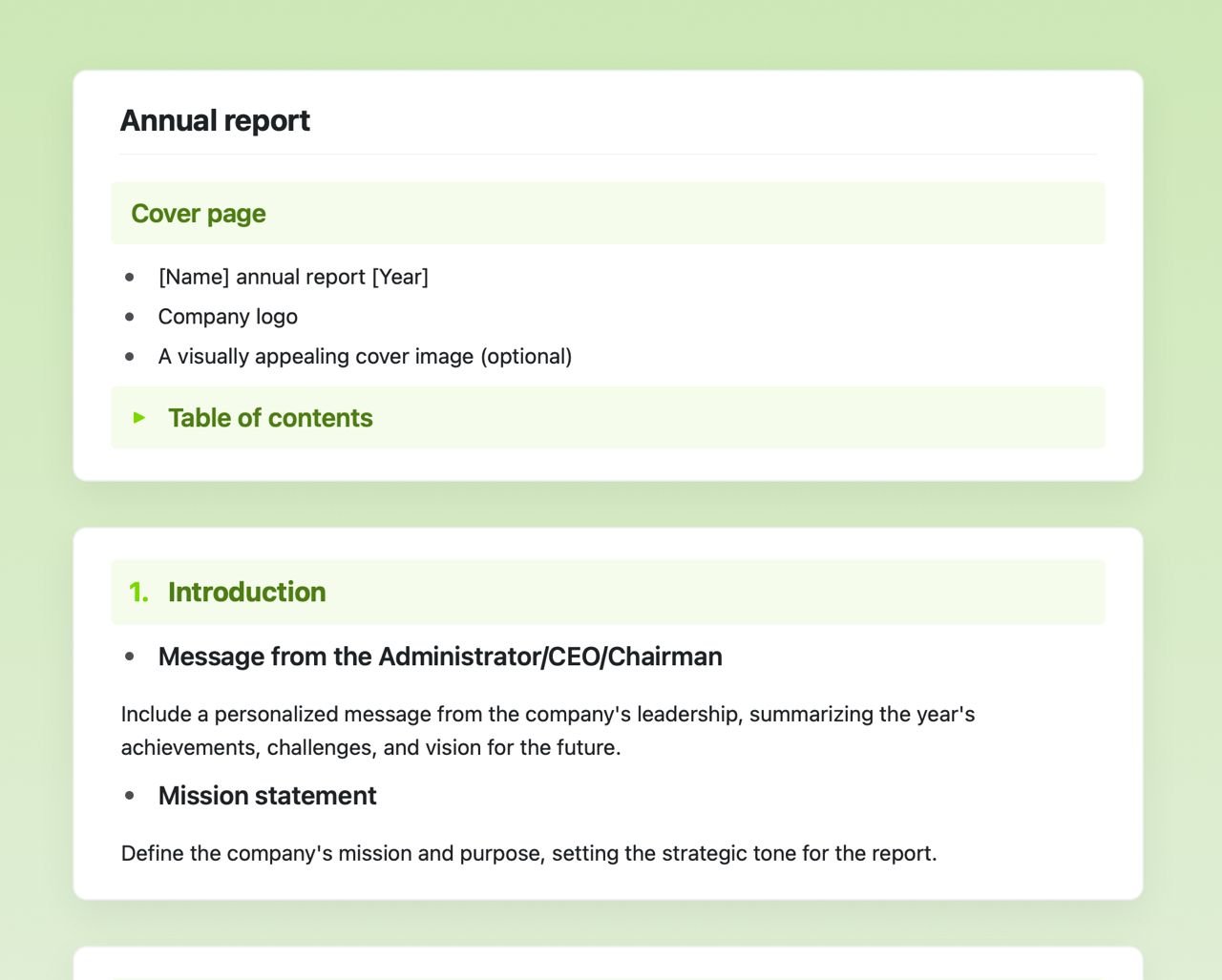 Annual report in craft