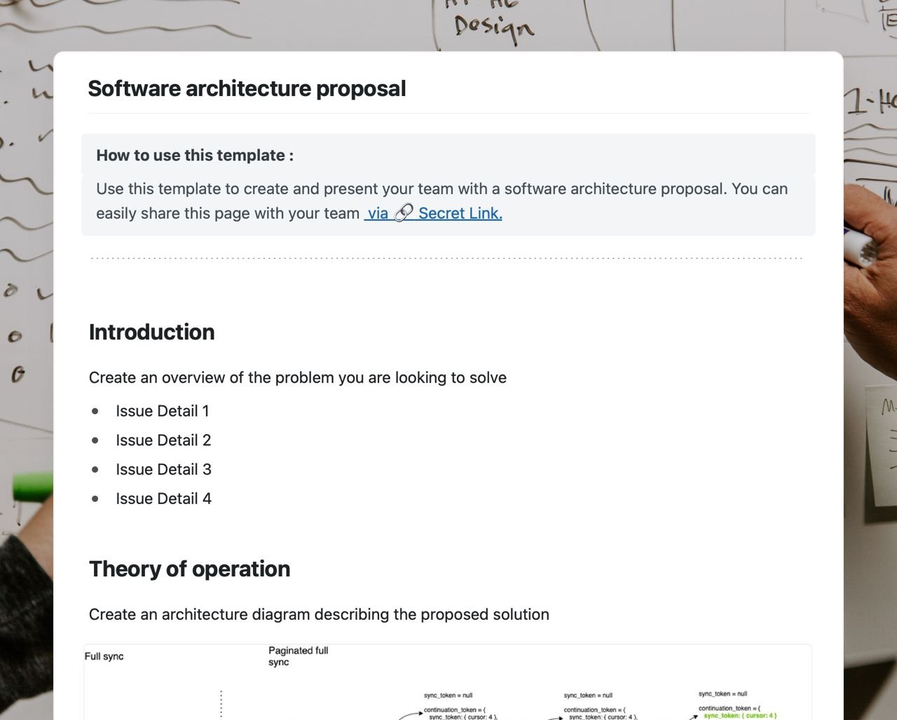 Software architecture proposal template in Craft