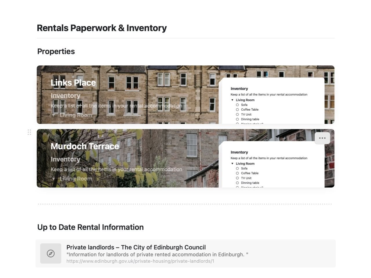 Rental Inventory Template