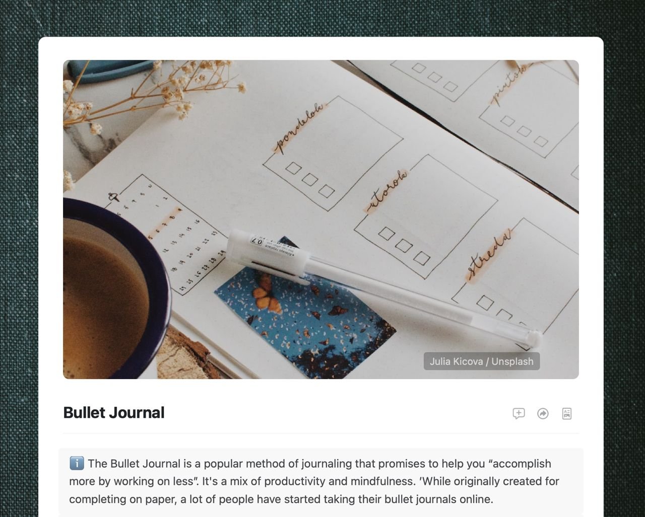 Craft Free Template: Bullet Journal Template
