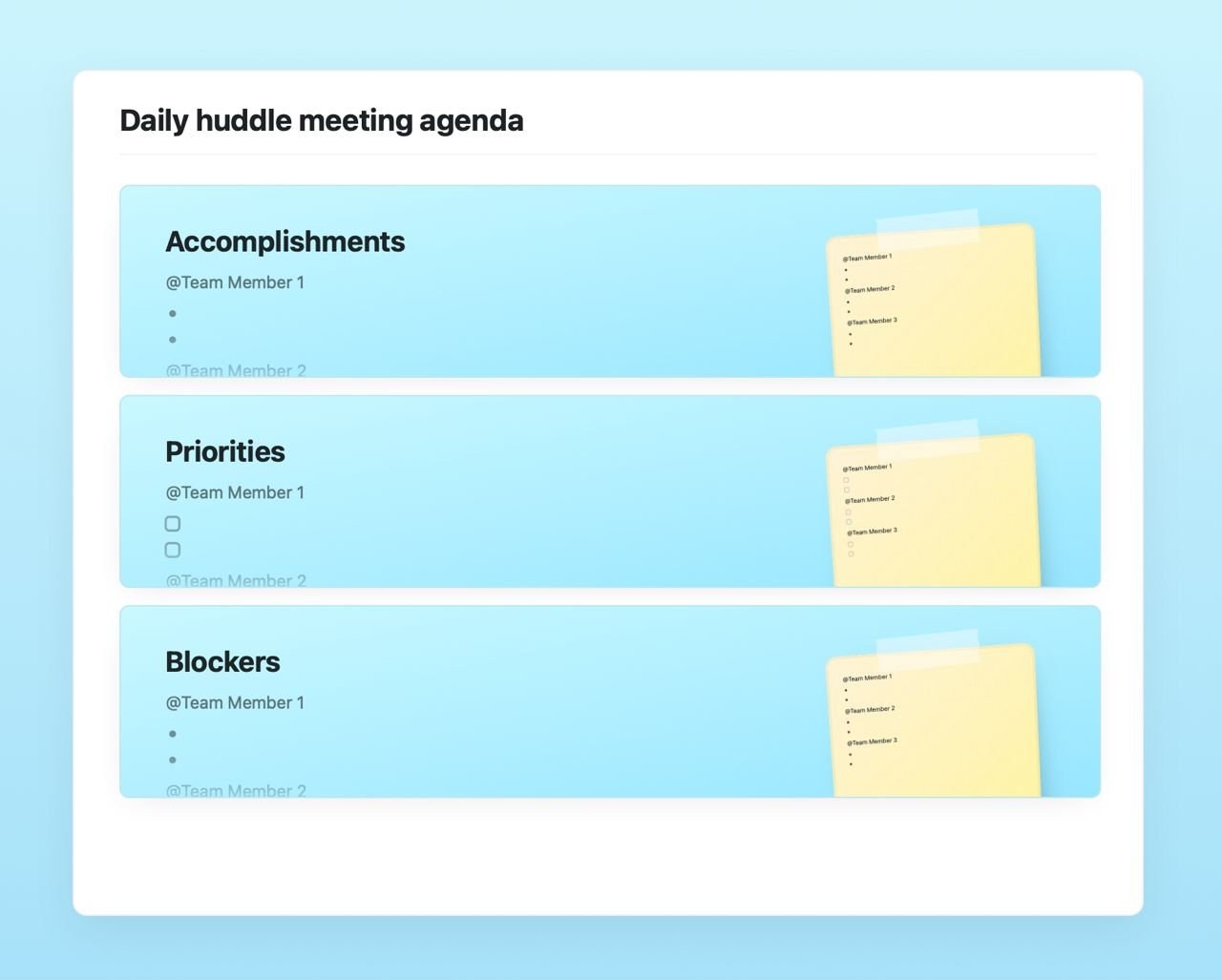 Craft Free Template: Daily huddle meeting agenda