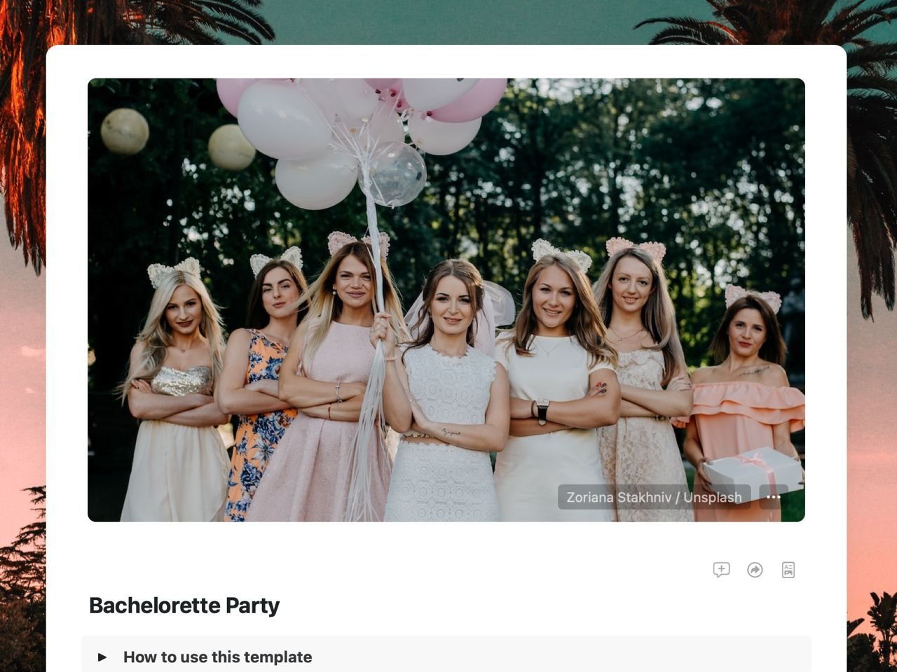 Craft Free Template: Bachelorette Party