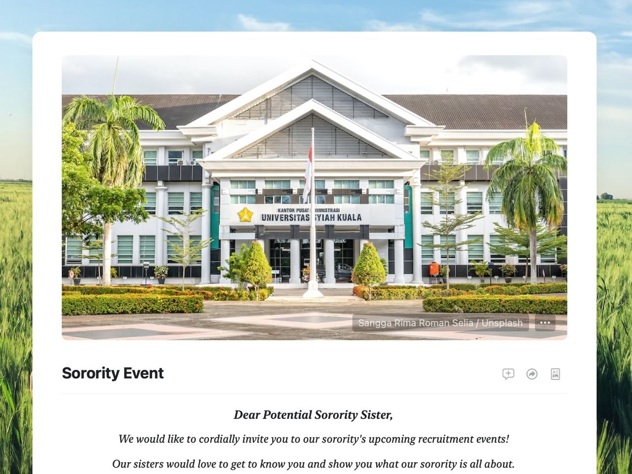 Craft Free Template: Sorority / Frat Party Invitation