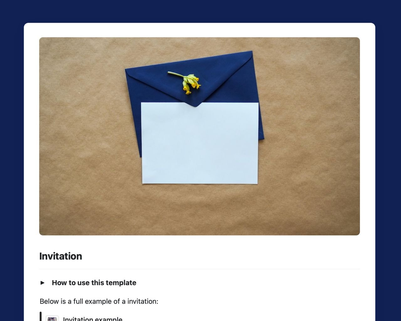 Craft Free Template: Invitation