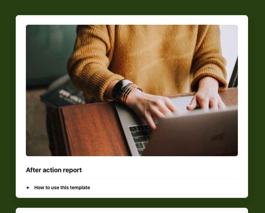 Craft Free Template: After-action report