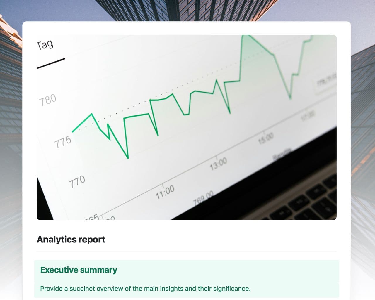Craft Free Template: Analytics report