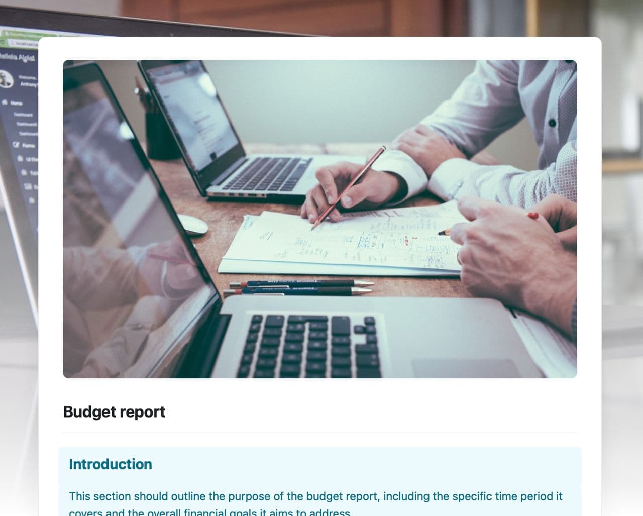 Craft Free Template: Budget report