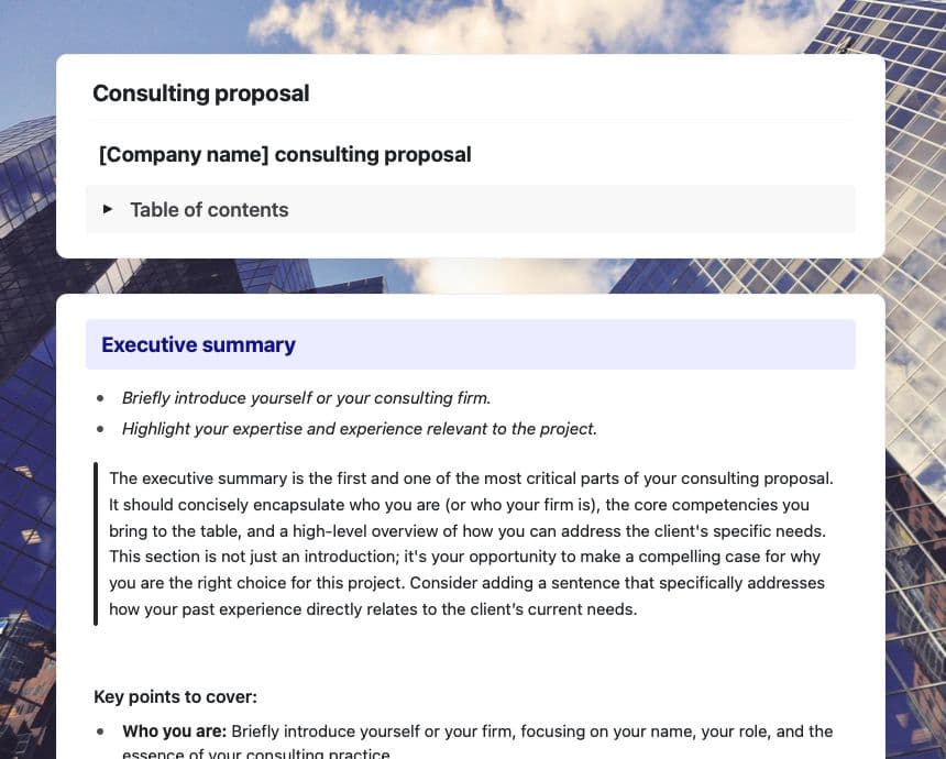 Craft Free Template: Consulting proposal