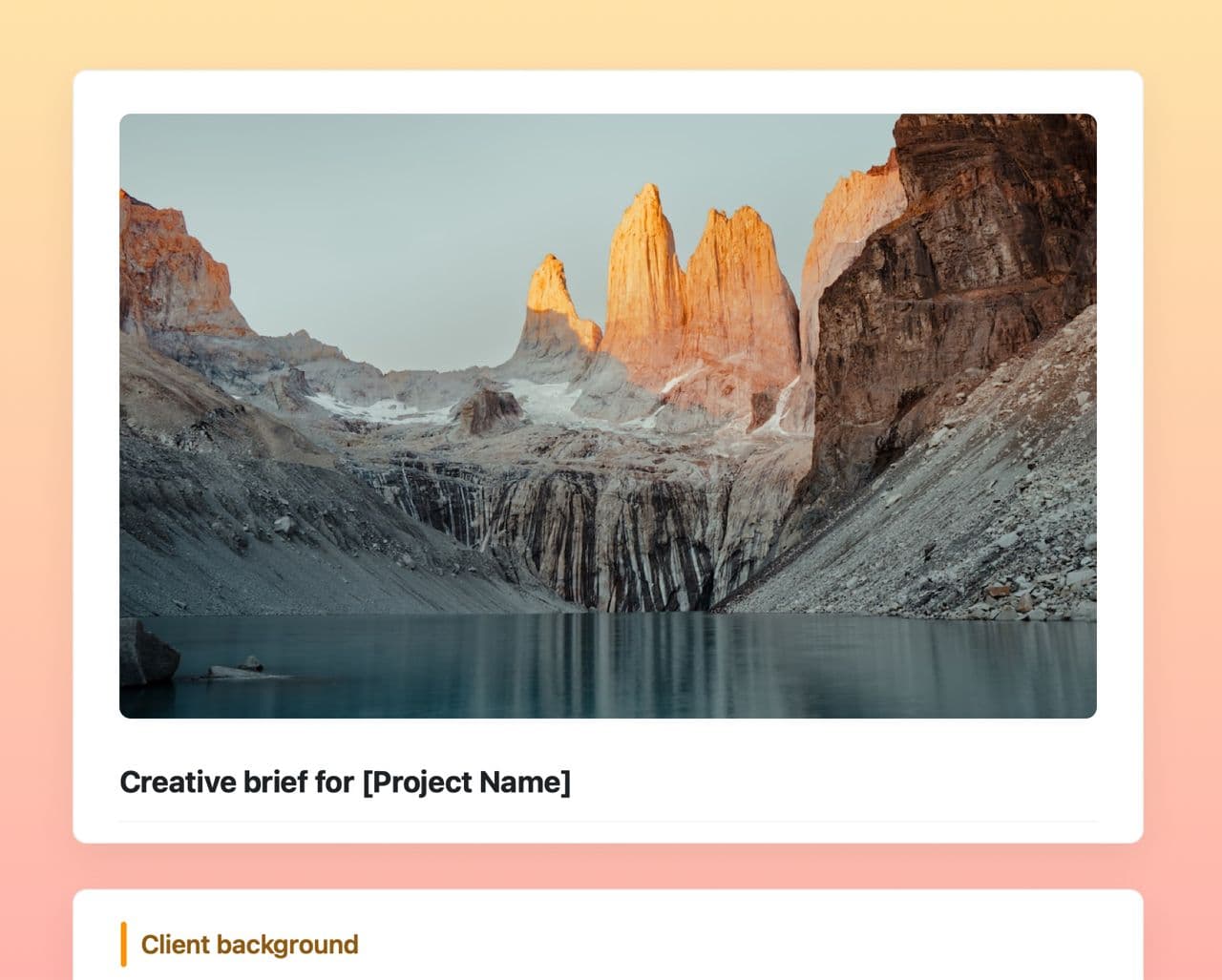 Craft Free Template: Creative brief