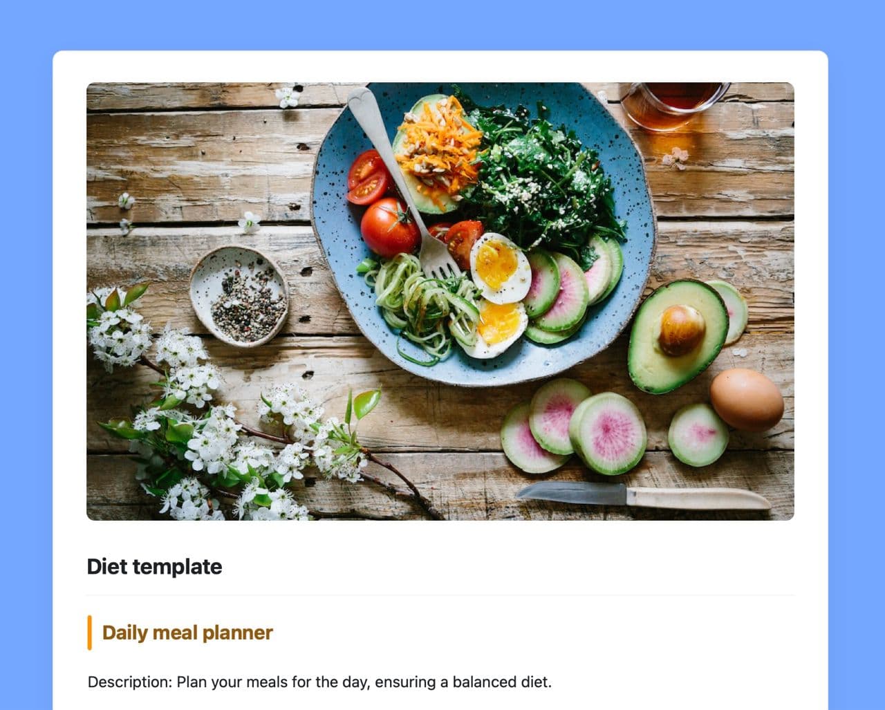 Craft Free Template: Diet template