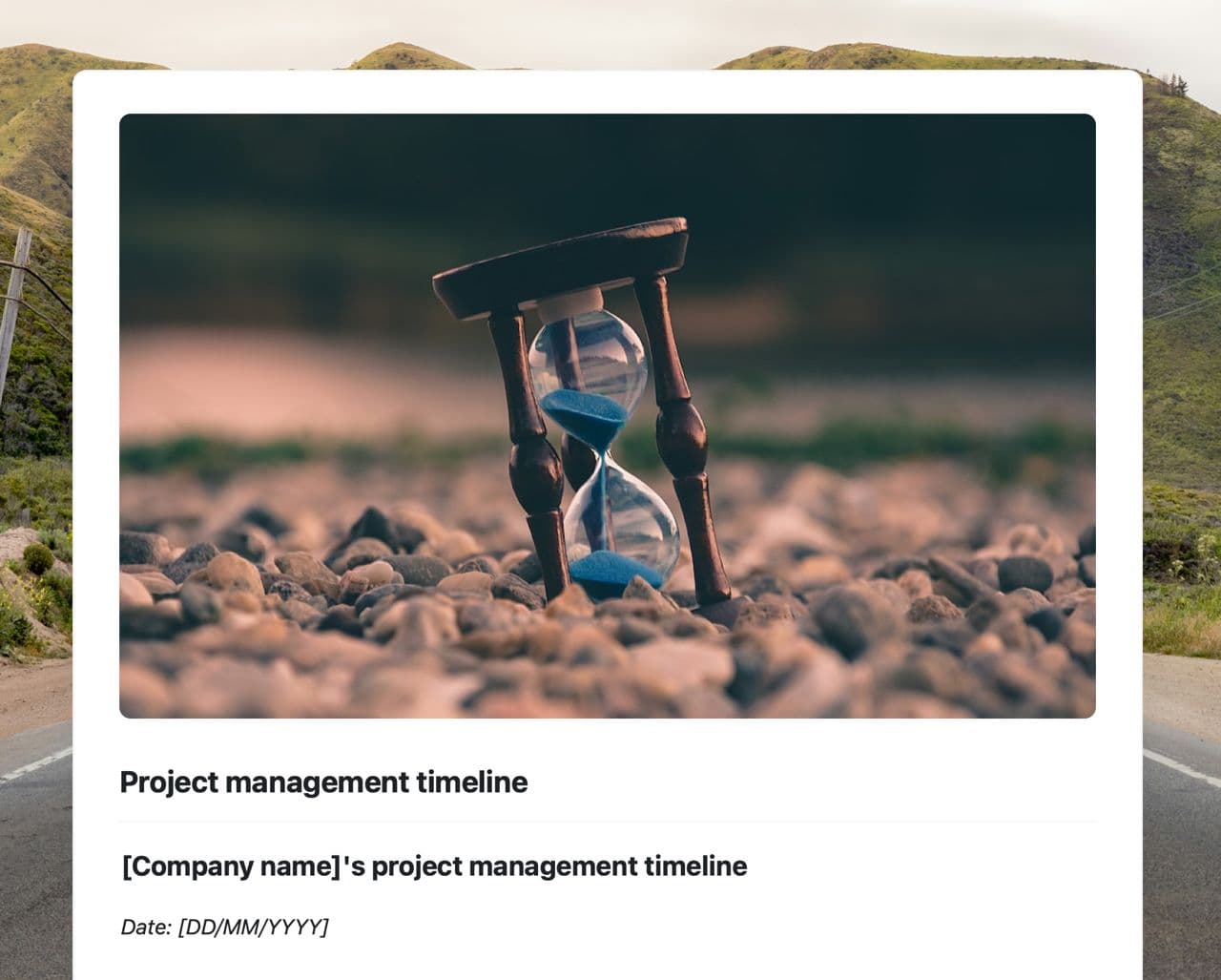 Craft Free Template: Project management timeline