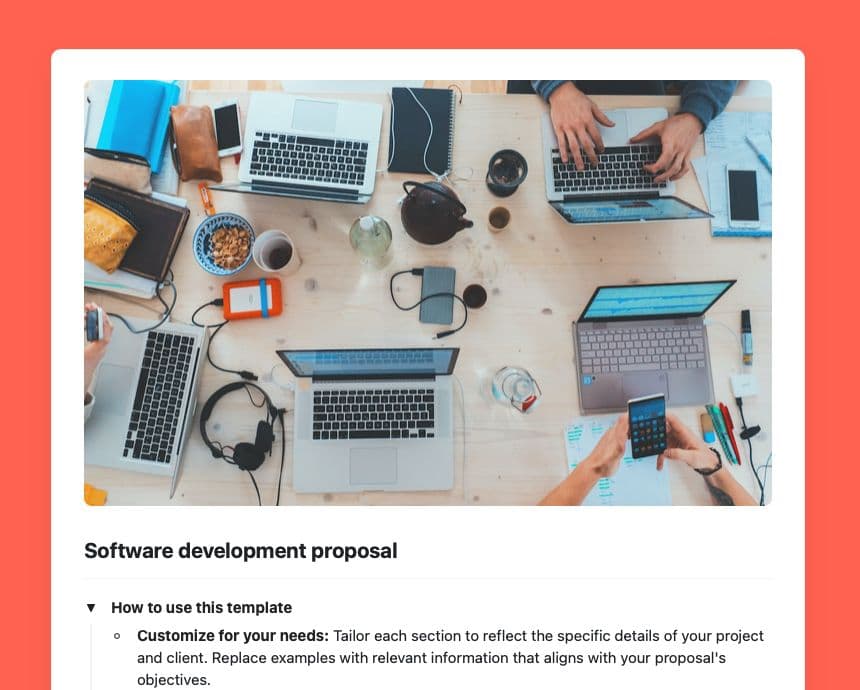 Craft Free Template: Software development proposal
