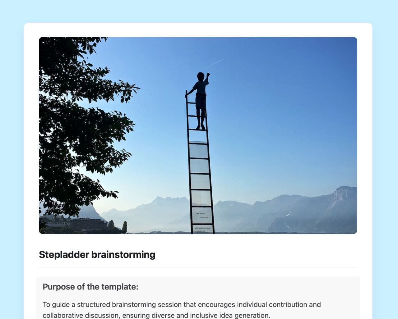 Craft Free Template: Stepladder brainstorming