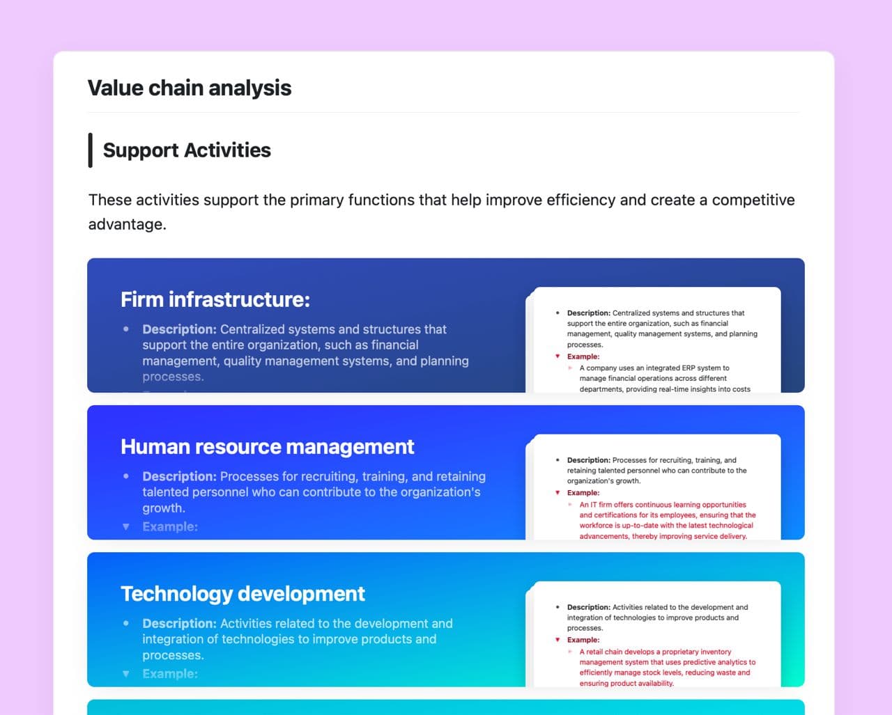 Craft Free Template: Value chain analysis