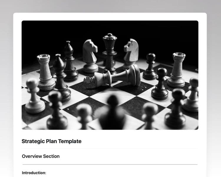 Craft Free Template: Strategic plan template in craft